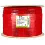 trueCABLE Cat6A Shielded Plenum (CMP), 1000ft, Red, 23AWG Solid Bare Copper, 750MHz, ETL Listed, Overall Foil Shield (FTP), Bulk Ethernet Cable