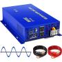 XYZ INVT 3000W Pure Sine Wave Power Inverter 24V DC to 110v 120V AC with 2 AC Outlets 2 Sets of Battery Cables, Power Converter for Home Solar System, RV, Camping.(3000W24V)