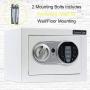 JUGREAT Security Safe Box with Induction Light,Electronic Digital Securit Safe Steel Construction Hidden with Lock，Wall or Cabinet Anchoring Design for Home Office Hotel Gun Passport Cash(White)