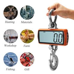 NEWTRY 1000kg/2200lb Wireless Electronic Digital Crane Scale Heavy Duty Industrial Hanging Scale with Remote Control and Charger (Orange, 1000kg/2200lb)