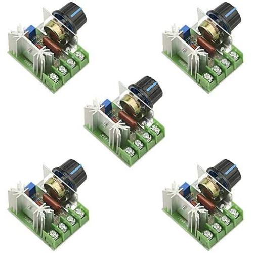XLX 5PCS AC 220V 2000W SCR High Power Electronic Voltage Regulator Module Adjustable Motor Speed Controller Regulation 25A Ultra small LED dimmer with Speed Control Knob