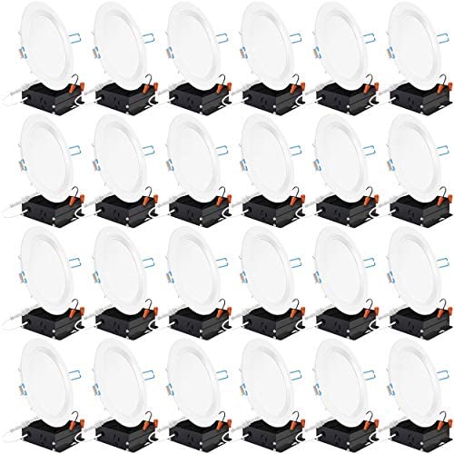 Sunco Lighting 24 Pack 6 Inch Slim LED Downlight, Baffle Trim, Junction Box, 14W=100W, 850 LM, Dimmable, 5000K Daylight, Recessed Jbox Fixture, IC Rated, Retrofit Installation - ETL & Energy Star