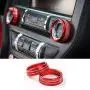 TopDall Red Aluminum Headlight Volume Tune Control Knob Cover Ring Trim Interior Accessories for Ford Mustang
