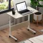 sogesfurniture Mobile Side Table 31.5 InchesTablet Wheels Mobile Laptop Computer Desk Adjustable Movable Laptop Computer Stand for Bed Sofa,Maple BHUS-05-1-80MP