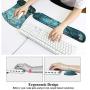 Meffort Inc Mouse Pad Wrist Support & Gaming Keyboard Wrist Pad Combo Set – Durable Ergonomic Anti Slip Non-Slip Square Base Rest Support - Almond Blossoming
