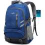 Backpack For School Bookbag College Student Business Travel with USB Charging Port Fit Laptop Up to 15.6 Inch Anti Theft Luggage Straps (Blue)
