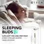 ATECH Ultra Flexible Silicon Sleeping Earbuds with Microphone Earplugs for ASMR, Insomnia, Snoring, Air Travel, Relaxation, Binaural, White