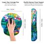 Claude Monet Water Lilies VI Ergonomic Design Mouse Pad with Wrist Rest Hand Support and Keyboard Support. Round Large Mousing Area. Mouse Pad and Keyboard Pad for Laptop, PC Computer & Mac.