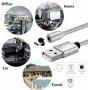 UGI Magnetic Charger Cable 3 in 1 Charging Cable Micro USB Type C USB C 6.6ft Nylon Braided LED Light Magnetic Phone Charging Cord Compatible with Android,Phone,Smartphone,Tablet,All Phone Devices
