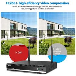 Home Security Camera System Wireless Surveillance NVR Kit with 8CH NVR 4Pcs 1080P 1-Way Audio Night Vision Remote View Motion Detection Waterproof with 1TB Hard Drive