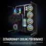 Thermaltake Riing Quad 120mm 16.8 Million RGB Color (Alexa, Razer Chroma) Software Enabled 4 Light Rings 54 LED 9 Blades Hydraulic Bearing White Case/Radiator Fan, Single Pack, CL-F100-PL12SW-C