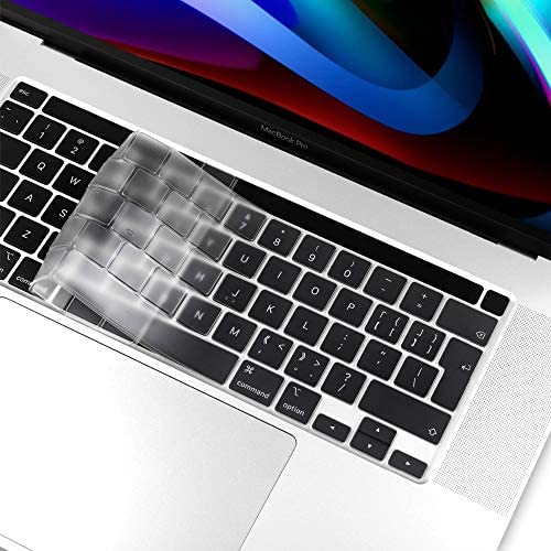 EooCoo Keyboard Cover Ultra Thin Compatible for 2020 MacBook Pro 13 inch M1 A2338 A2251 A2289 with Esc Key & Touch Bar Touch ID, Pro 16 inch A2141 - TPU Clear
