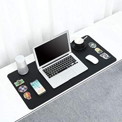 Customizable Desk Mat PU Leather Pad Protector 31.5”x15.7 with 100 Graffiti Stickers UPHORIA Desk Blotters for Home Office Work Gaming, Medium for Girls Boys Adults Computer Laptop Study writing BLACK
