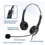 Callez Corded Cell Phone Headset Dual, 3.5mm Phone Headsts with Noise Canceling Mic for iPhone Samsung Huawei Smartphones, Skype, Car Truck Driver, iPad, PC, Conference Calls, Online Classes(C402E1)