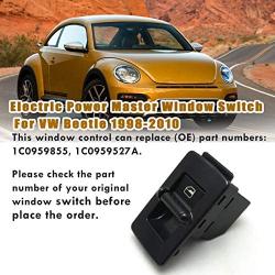 Moonlinks Window Switch for 1998-2010 Volkswagen Beetle, Power Master Window Switch Beetle Passenger Side for VW Beetle 1C0959855 1C0959527A