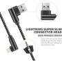 90 Degree Right Angle iPhone Charger MFI Certified Cable Lightning Cable 3Pack 10ft Metal Nylon Braided Cord iPhone 12/11/ Pro/Max/X/XS/XR/XS Max/ 8/ Plus/7/7 Plus/6/6S-Grey