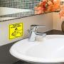 10 Pieces Sanitize Hands Here Signs Stickers Use Hand Signs 6 x 6 Inch Quality Self-Adhesive Vinyl, Laminated for UV, Scratch, Water, Weather and Fade Resistance, Indoor and Outdoor (Yellow)