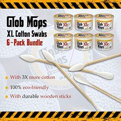 Glob Mops XL Cotton Swabs 6-Pack Bundle | Extra Absorbent | Eco-Friendly | 1800 Total Mops