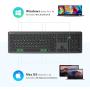 iClever GK08 Wireless Keyboard and Mouse - Rechargeable Wireless Keyboard Ergonomic Full Size Design with Number Pad, 2.4G Stable Connection Slim White Keyboard and Mouse for Windows, Mac OS Computer