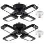 2-Pack LED Garage Lights, New Four Leaf Deformable 120W LED Garage Light, 12000 LM 6500K Quadruple Glow LED Garage Light Ceiling Lights for Garage Basement Workshop, Warehouse, Workshop and Yard 2-Pack LED Garage Lights, New Four Leaf Deformable 120W LED Garage Light, 12000 LM 6500K Quadruple Glow LED Garage Light Ceiling Lights for Garage Basement Workshop, Warehouse, Workshop and Yard
