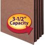 Smead TUFF File Pocket, Straight-Cut Tab, 3-1/2'' Expansion, Legal Size, Redrope, 10 per Box (74380)