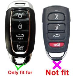 2Pcs Coolbestda Silicone Key Fob Cover Protector Keyless Jacket Remote Control Holder for Hyundai Kona Azera Grandeur IG Black Blue