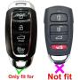 2Pcs Coolbestda Rubber 4 Buttons Key Fob Remote Cover Case Protector Keyless Jacket for Hyundai Kona Azera Grandeur IG Black