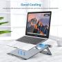 Nulaxy Foldable Laptop Stand, Portable Aluminum Computer Riser, Adjustable Macbook Cooing Holder for MacBook Air Pro, Dell, HP, Lenovo from 10-15.8’’ Laptops, Grey
