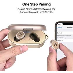 TOZO T10 Bluetooth 5.0 Wireless Earbuds with Wireless Charging Case IPX8 Waterproof TWS Stereo Headphones in Ear Built in Mic Headset Premium Sound with Deep Bass for Sport Khaki