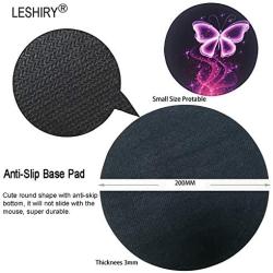 Non Slip Rubber Mouse Pad Beautiful Pattern Desktop 7.9in X7.9in Small Size Computer PC Round Mouse Mat (Purple Butterfly)