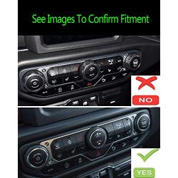 Climate Control Knob Covers for Wrangler JL， HVAC Radio Tuner Control Knobs Covers Trim Ring Bezels Interior Upgrade Kit，Compatible with Jeep Wrangler JL & Gladiators JT (2018-2021) - Blue