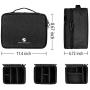 Travel Electronics Organizer, Waterproof Cable Organizer Bag for Electronic Accessories Double Layer Large Shockproof Cable Storage Bag for Cord, Power Bank, Tablet(Up to iPad 11 inch) - Black
