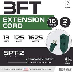 3 Ft Green Extension Cord 2 Pack - 16/2 Durable Electrical Cable with 3 Power Outlets - Great for Powering Christmas Decorations