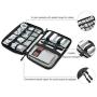 Travel Cable Organizer Bag, Electronics Accessories Carry Cases Portable Cord Organizer Bag Case for USB Cable Cord Pen Hard Cables Earphone Ipad iPhone with 8 Cable Ties (Up to 7.9)