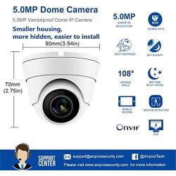 [Auido] Anpviz IP POE 3.5in Dome Outdoor 5MP Camera(Hikvision Compatible), HD Onvif Security Camera with Microphone, Indoor Outdoor Wide Angle 2.8 mm Lens IP66 Weatherproof Night Vision White Camera
