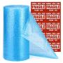 Metronic Bubble Cushioning Wrap Roll 12x26 FT Bubble Roll- Perforated 12×12'', 1 Roll Air Bubble Cushioning Roll, 20 Fragile Sticker Labels,Moving Supplies Cushioning Wrap for Packing Shipping Boxes