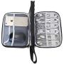JINFIRE Electronics Organizer Travel Cable Organizer Waterproof Portable Electronics Accessories Case Gadget Bag for 7.9'' IPad Mini, Chargers, Cord, Phone, USB, SD Card,Black