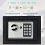 JUGREAT Safe Box with Induction Light,Electronic Digital Securit Safe Steel Construction Hidden with Lock，Wall or Cabinet Anchoring Design for Home Office Gun Cash Money,Textured Powder Coating
