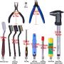 42Pcs 3D Printer Nozzle Removal Cleaning Tool Kit with Pliers, Electronic Digital Caliper, Deburring Tool and Cleaning Brushes for 3D Printing and Cleaning Tool Kit