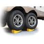 Camco 44423 RV Curved Leveler with Chock - Easy Drive-on Leveler Adds Up to 4'' in Height