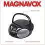 Magnavox MD6924 Portable Top Loading CD Boombox with AM/FM Stereo Radio in Black | CD-R/CD-RW Compatible | LED Display | AUX Port Supported | Programmable CD Player |