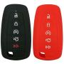 Coolbestda 2Pcs Rubber 5buttons Key Fob Protector Case Keyless Entry Holder Cover Skin Jacket for 2017 Ford Fusion F250 F350 F450 F550 2018 Edge Explorer
