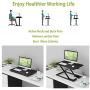 ZHU CHUANG Stand Up Desk Standing Desk Converter Gas Spring Sit Stand Desk Workstation Sit to Stand Desk Riser (Black 3)