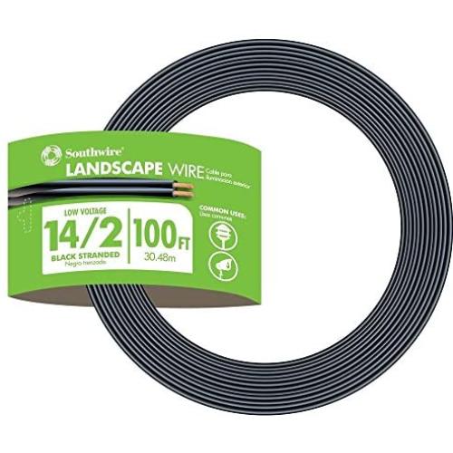 Southwire 55213243 14/2 Low Voltage Outdoor Landscape Lighting Cable, 100-Feet, 100 ft, N