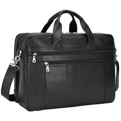 TIDING Leather Briefcase for Men 17'' Computer Bag Business Travel Messenger Bag