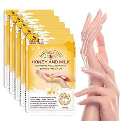 Hand Moisturizing Mask, (5 Pack) Honey and Milk Gloves, Moisturizing Natural Therapy Gloves, for Dry Aging Cracked Hands Repair Rough Skin for Men Women
