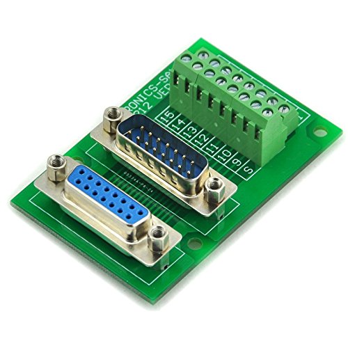 Electronics-Salon D-SUB DB15 Male/Female Header Breakout Board, DSUB Terminal Block, Connector.