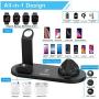 Kertxin Wireless Charger Stand,4 in 1 Wireless Charging Station Dock for Apple Watch iWatch SE/6/5/4/3/2/1, Airpods,iPhone Series 12/12Pro/11/11 Pro Max/X/Xs/XR/8 Plus/8,Samsung Galaxy S10 S9