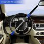 LC Prime Steering Wheel Lock Universal Vehicle Car Truck Van SUV Keyless Password Coded Twin Hooks Extendable Retractable Heavy Duty Security Guard Anti Theft Steel Plastic Blue