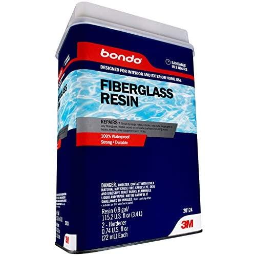 Bondo Home Fiberglass Resin, Designed for Interior and Exterior Home Use, 100% Waterproof, Strong, Durable, 0.9 Gallon